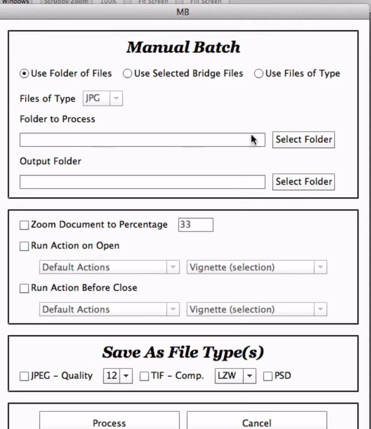 Image of Manual Batch interface